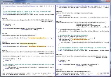 Example  browsing 46000 source code files in two windows